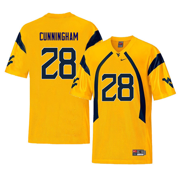 Men #28 Nunu Cunningham West Virginia Mountaineers Retro College Football Jerseys Sale-Yellow